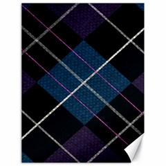 Modern Blue Plaid Canvas 18  X 24  by ConteMonfrey