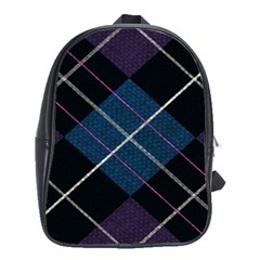 Modern Blue Plaid School Bag (large) by ConteMonfrey