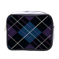 Modern Blue Plaid Mini Toiletries Bag (one Side) by ConteMonfrey