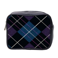 Modern Blue Plaid Mini Toiletries Bag (two Sides) by ConteMonfrey