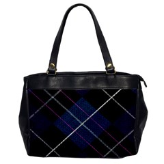 Modern Blue Plaid Oversize Office Handbag by ConteMonfrey