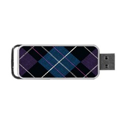 Modern Blue Plaid Portable Usb Flash (one Side) by ConteMonfrey