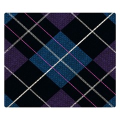 Modern Blue Plaid Double Sided Flano Blanket (small)  by ConteMonfrey