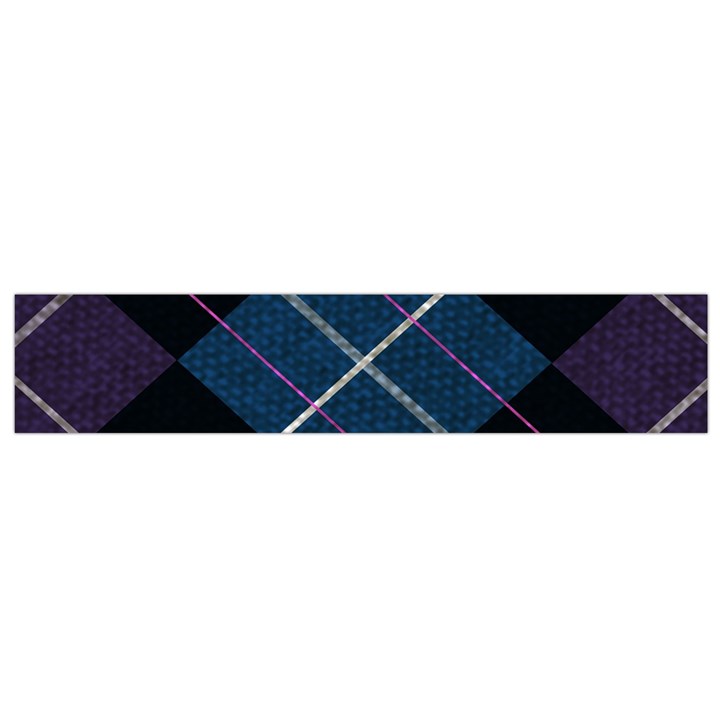 Modern Blue Plaid Small Flano Scarf