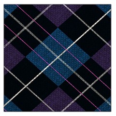 Modern Blue Plaid Square Satin Scarf (36  X 36 ) by ConteMonfrey