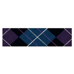 Modern Blue Plaid Oblong Satin Scarf (16  X 60 ) by ConteMonfrey