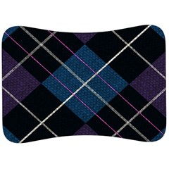 Modern Blue Plaid Velour Seat Head Rest Cushion by ConteMonfrey