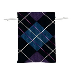 Modern Blue Plaid Lightweight Drawstring Pouch (l) by ConteMonfrey