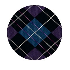 Modern Blue Plaid Mini Round Pill Box (pack Of 5)