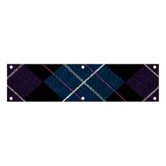 Modern Blue Plaid Banner And Sign 4  X 1  by ConteMonfrey