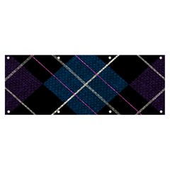 Modern Blue Plaid Banner And Sign 8  X 3  by ConteMonfrey