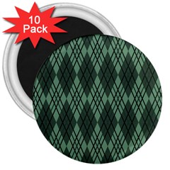 Dark Green Multi Colors Plaid  3  Magnets (10 Pack)  by ConteMonfrey