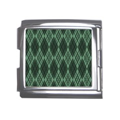 Dark Green Multi Colors Plaid  Mega Link Italian Charm (18mm) by ConteMonfrey