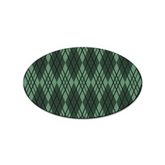 Dark Green Multi Colors Plaid  Sticker (oval) by ConteMonfrey