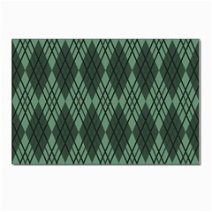 Dark Green Multi Colors Plaid  Postcard 4 x 6  (pkg Of 10) by ConteMonfrey