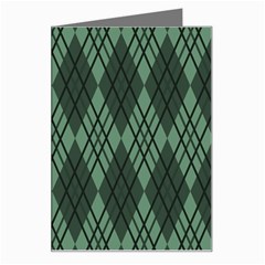 Dark Green Multi Colors Plaid  Greeting Card by ConteMonfrey