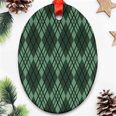 Dark Green Multi Colors Plaid  Oval Ornament (two Sides) by ConteMonfrey