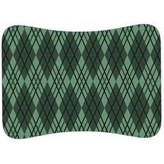 Dark Green Multi Colors Plaid  Velour Seat Head Rest Cushion by ConteMonfrey