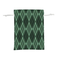 Dark Green Multi Colors Plaid  Lightweight Drawstring Pouch (l) by ConteMonfrey