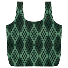 Dark Green Multi Colors Plaid  Full Print Recycle Bag (xxl) by ConteMonfrey