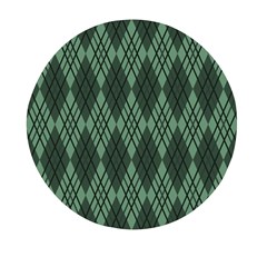 Dark Green Multi Colors Plaid  Mini Round Pill Box (pack Of 5) by ConteMonfrey