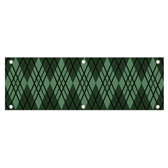 Dark Green Multi Colors Plaid  Banner And Sign 6  X 2  by ConteMonfrey