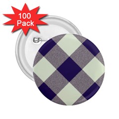 Dark Blue And White Diagonal Plaids 2 25  Buttons (100 Pack)  by ConteMonfrey