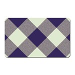 Dark blue and white diagonal plaids Magnet (Rectangular) Front