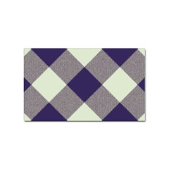 Dark Blue And White Diagonal Plaids Sticker Rectangular (100 Pack) by ConteMonfrey