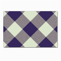 Dark Blue And White Diagonal Plaids Postcard 4 x 6  (pkg Of 10) by ConteMonfrey