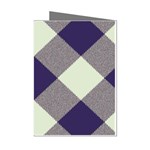 Dark blue and white diagonal plaids Mini Greeting Cards (Pkg of 8) Left