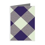 Dark blue and white diagonal plaids Mini Greeting Cards (Pkg of 8) Right