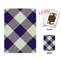 Dark Blue And White Diagonal Plaids Playing Cards Single Design (rectangle) by ConteMonfrey