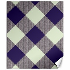 Dark Blue And White Diagonal Plaids Canvas 8  X 10  by ConteMonfrey