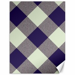 Dark Blue And White Diagonal Plaids Canvas 12  X 16  by ConteMonfrey