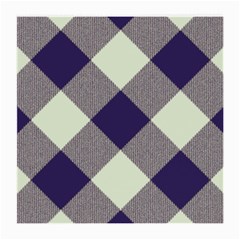 Dark Blue And White Diagonal Plaids Medium Glasses Cloth by ConteMonfrey