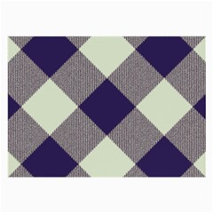 Dark Blue And White Diagonal Plaids Large Glasses Cloth by ConteMonfrey