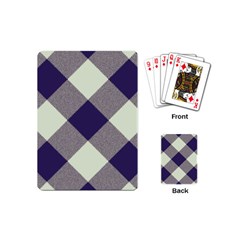 Dark Blue And White Diagonal Plaids Playing Cards Single Design (mini) by ConteMonfrey