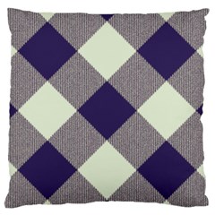 Dark Blue And White Diagonal Plaids Standard Flano Cushion Case (one Side) by ConteMonfrey