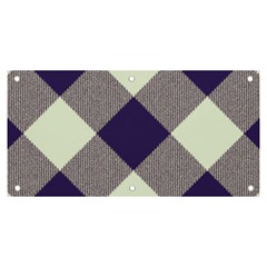 Dark Blue And White Diagonal Plaids Banner And Sign 6  X 3  by ConteMonfrey