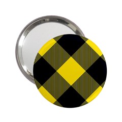 Dark Yellow Diagonal Plaids 2 25  Handbag Mirrors by ConteMonfrey