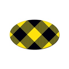 Dark Yellow Diagonal Plaids Sticker Oval (10 Pack) by ConteMonfrey