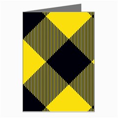 Dark Yellow Diagonal Plaids Greeting Card by ConteMonfrey