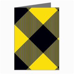 Dark Yellow Diagonal Plaids Greeting Cards (pkg Of 8) by ConteMonfrey