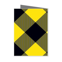 Dark Yellow Diagonal Plaids Mini Greeting Cards (pkg Of 8) by ConteMonfrey