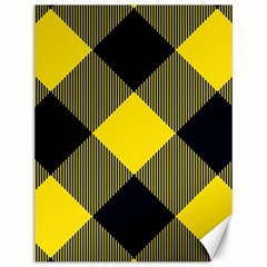 Dark Yellow Diagonal Plaids Canvas 12  X 16  by ConteMonfrey