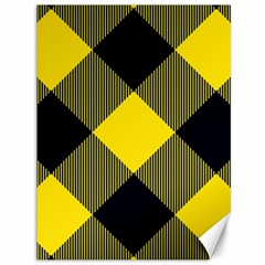 Dark Yellow Diagonal Plaids Canvas 36  X 48  by ConteMonfrey