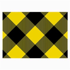 Dark Yellow Diagonal Plaids Large Glasses Cloth (2 Sides) by ConteMonfrey