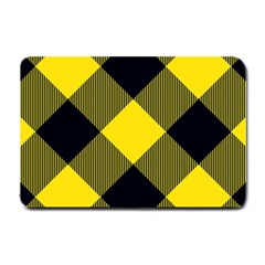 Dark Yellow Diagonal Plaids Small Doormat by ConteMonfrey