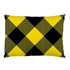 Dark Yellow Diagonal Plaids Pillow Case by ConteMonfrey